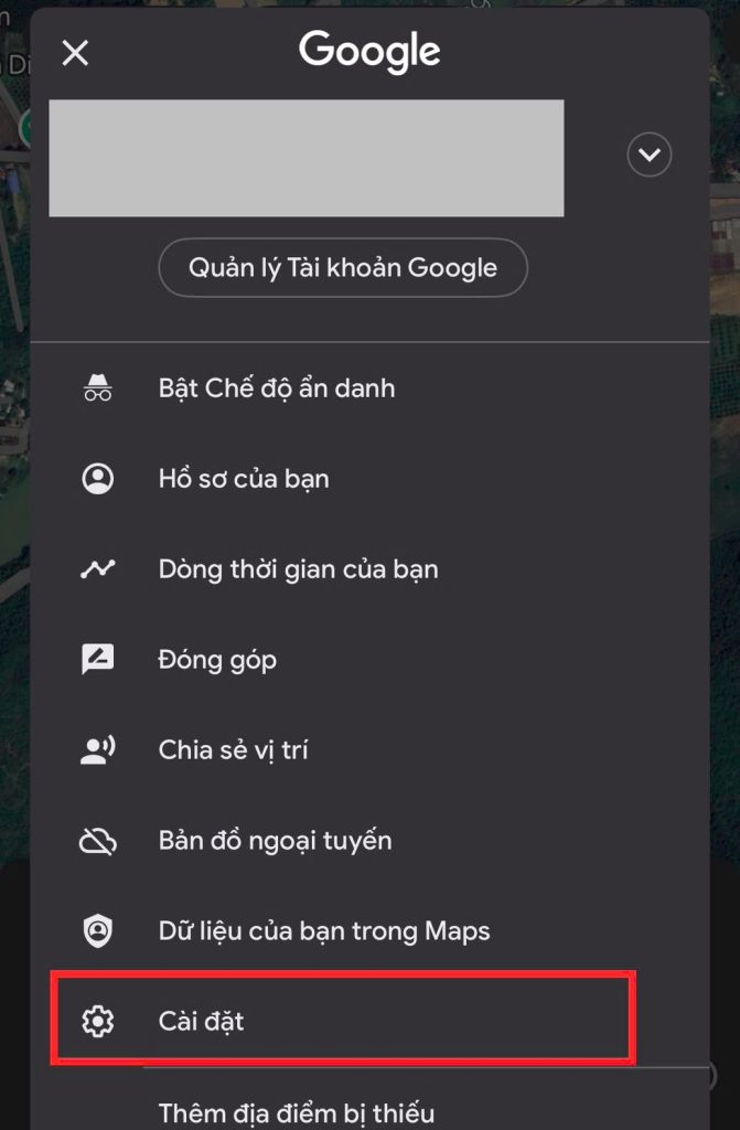 Bước 1 Mở Google Maps và vào phần Cài đặt