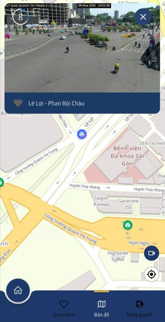 Bước 3: Chọn camera tại khu vực hoặc tuyến đường đó