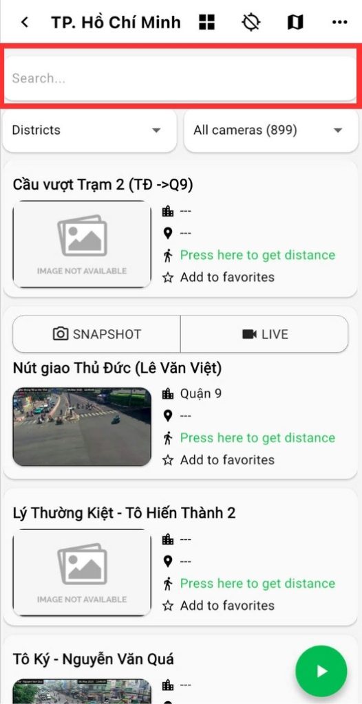 Bước 3: Chọn tuyến đường cần xem